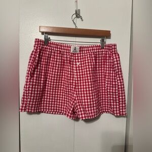 ANRABESS Boxer Shorts for Women Gingham Pajama - Size XL